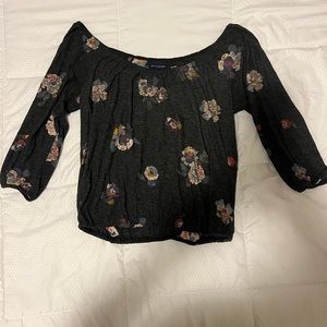 Floral American eagle top